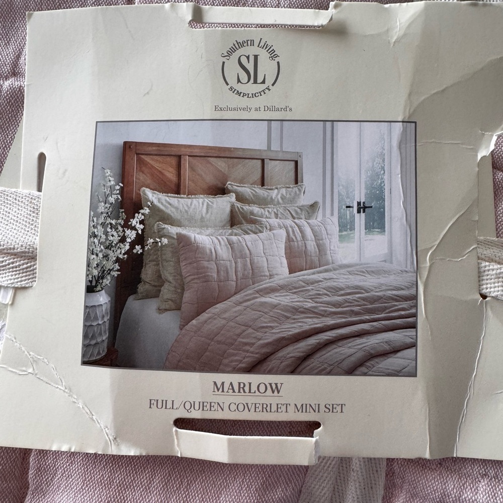 Southern Living Marlow Coverlet Mini Set Blush Pink
